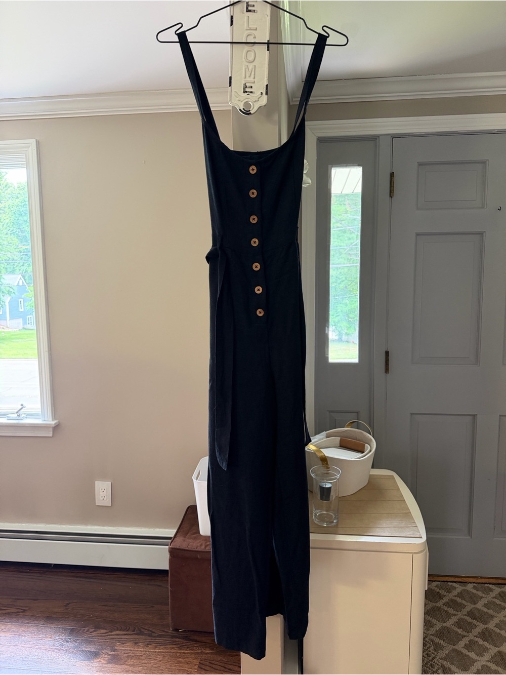 Roxy Wide Leg Linen Belted Jumpsuit| Size XL